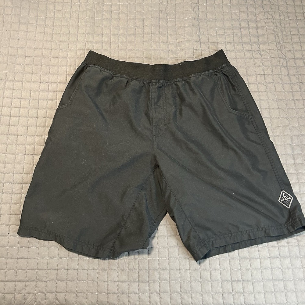 Prana Shorts Mens Large Mojo Athletic Beach Pull On Lightweight Black Quick Dry